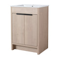 Freestanding Bathroom Vanity with White Ceramic Sink & plain light