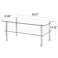 Clear Clear Glass Coffee Table, Tempered Glass Coffee Table For Living Room Transparent Glass