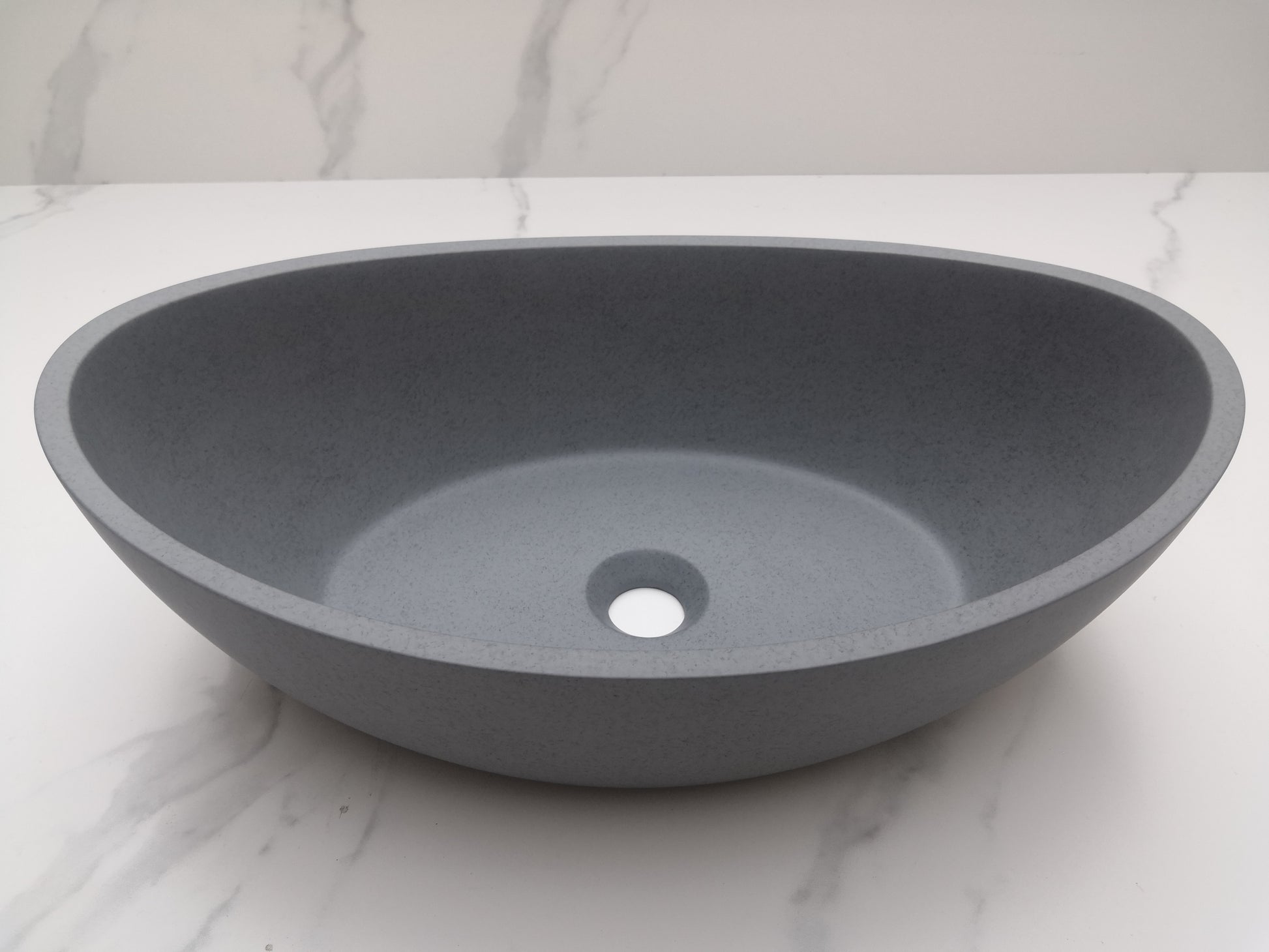 Oval Concrete Vessel Bathroom Sink Handmade