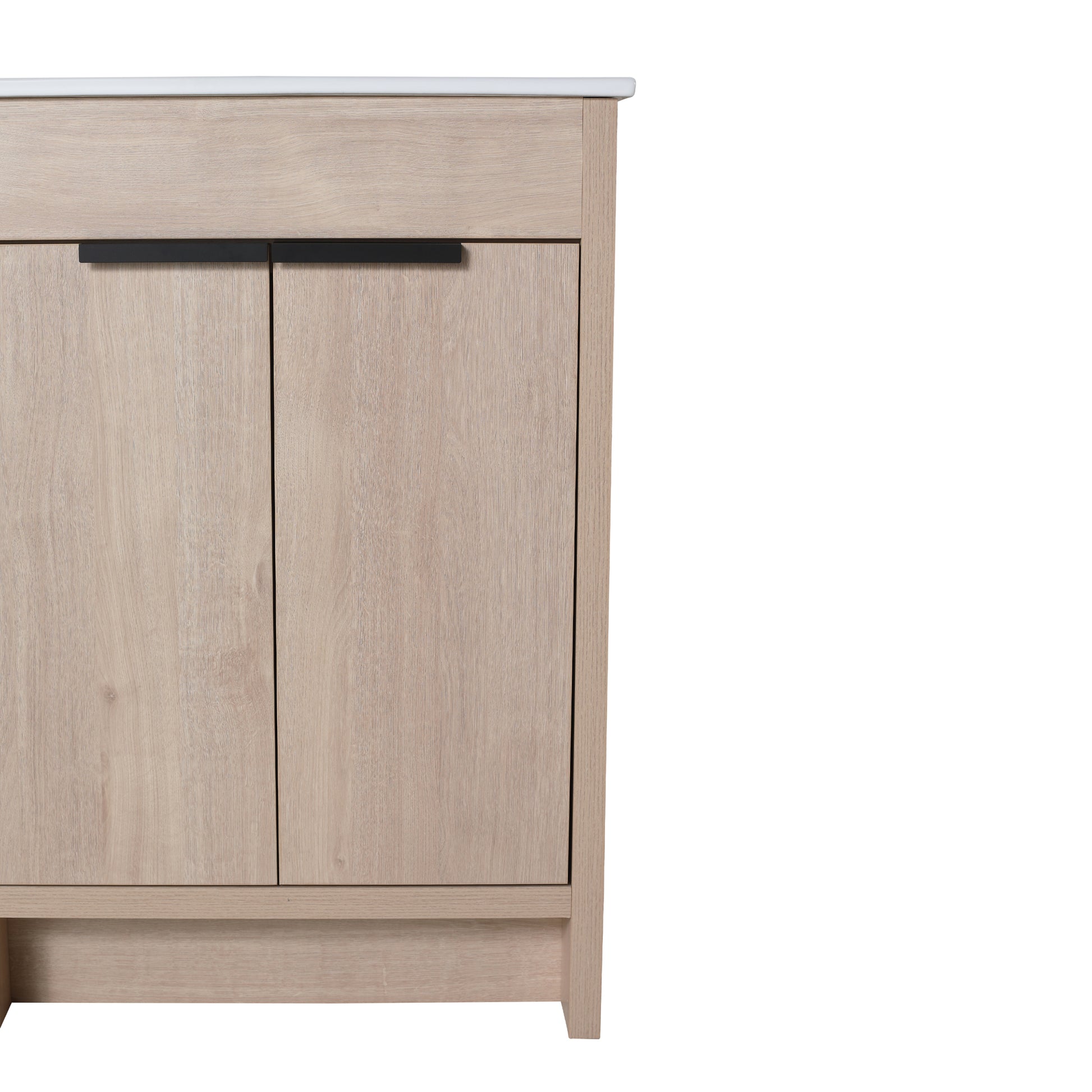 Freestanding Bathroom Vanity With White Ceramic Sink & 2 Soft Close Cabinet Doors Kd Packing ,Bvb02424Plo G Bl9060B ,W1286S00015 Plain Light Oak 2 Bathroom Freestanding Modern Plywood