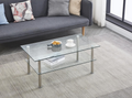 Clear Clear Glass Coffee Table, Tempered Glass Coffee Table For Living Room Transparent Glass