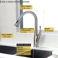 Kitchen Faucet With Pull Out Spraye,Brushed Nickel Brushed Nickel Stainless Steel