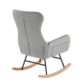 Grey Velvet Rocking Chair Grey Foam Metal