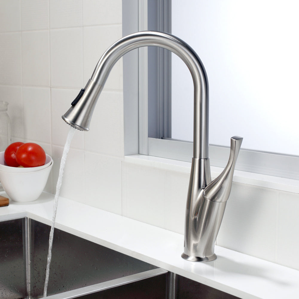 Kitchen Faucet With Pull Out Spraye,Brushed Nickel Brushed Nickel Stainless Steel