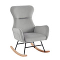 Grey Velvet Rocking Chair Grey Foam Metal