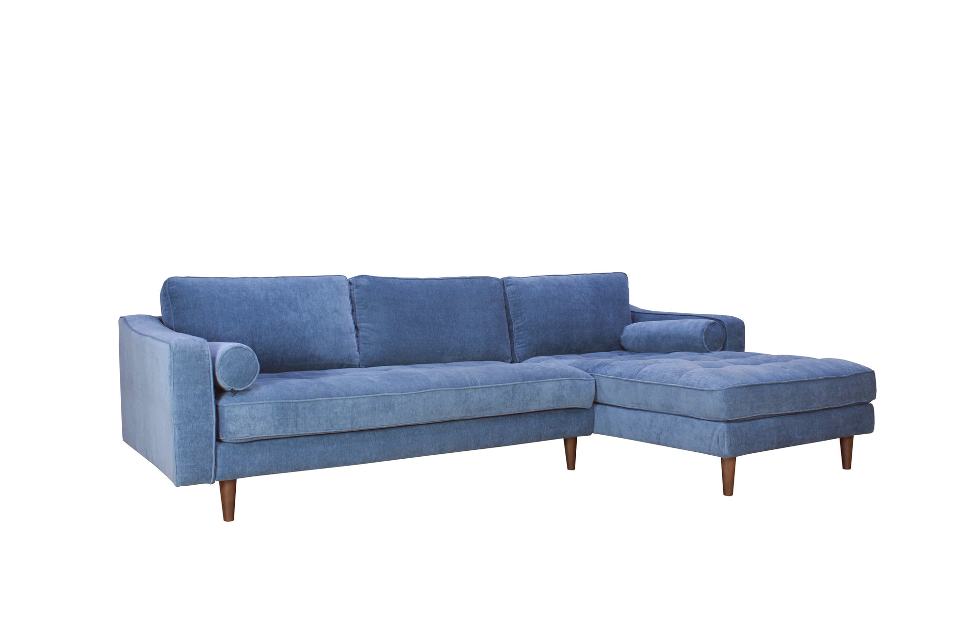 Anderson Raf Sectional Denim Blue Blue Upholstered