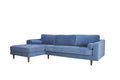 Anderson Laf Sectional Denim Blue Blue Upholstered