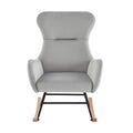 Grey Velvet Rocking Chair Grey Foam Metal