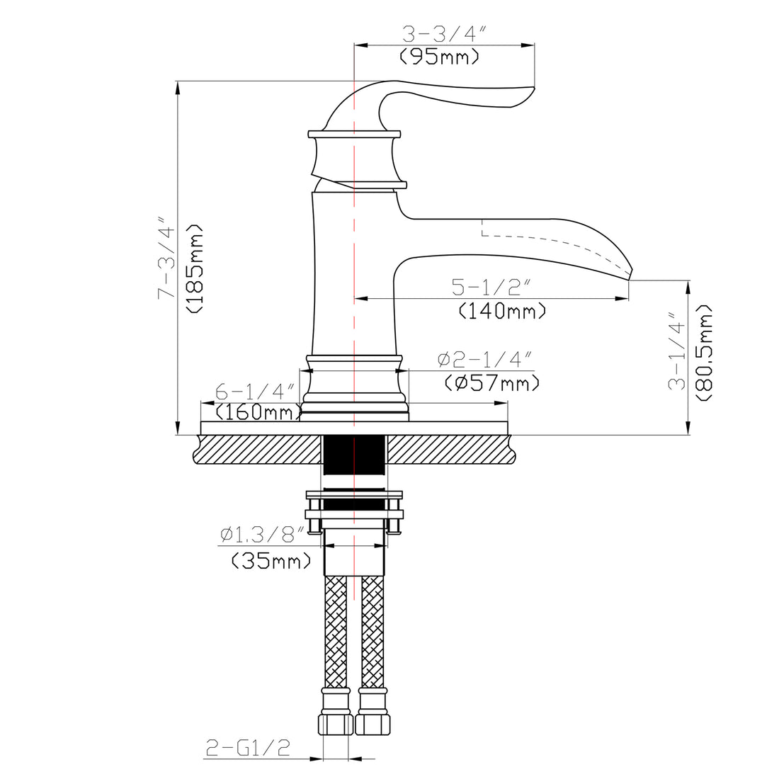 Waterfall Spout Bathroom Faucet,Single Handle Single Hole With Pop Up Drain,Brushed Nickel Brushed Nickel Stainless Steel