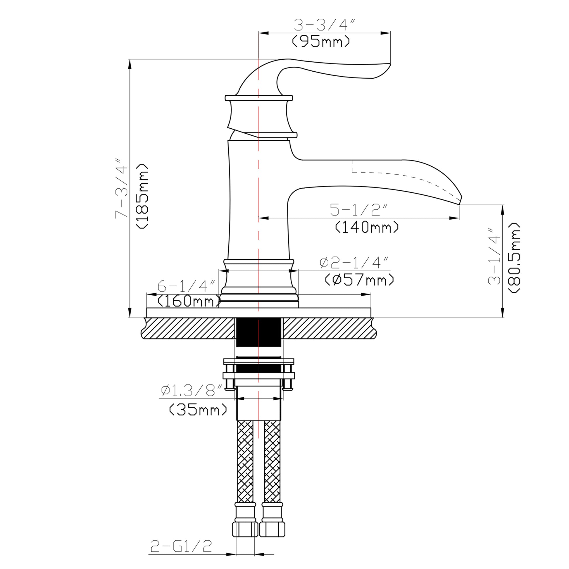 Waterfall Spout Bathroom Faucet,Single Handle Single Hole With Pop Up Drain,Brushed Nickel Brushed Nickel Stainless Steel