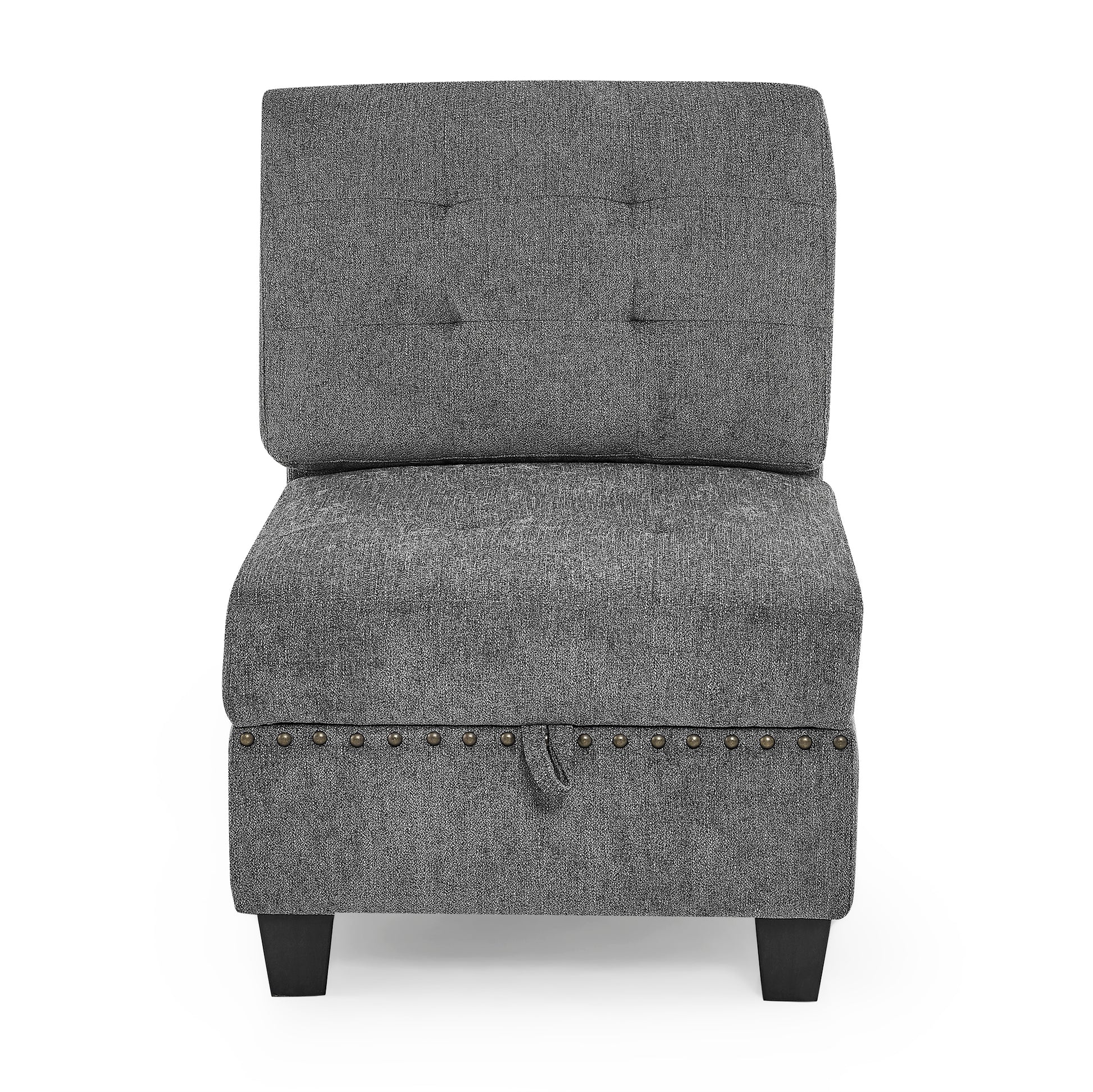 U Shape Modular Sectional Sofa,Diy Combination,Includes Four Single Chair And Two Corner,Grey Chenille Grey Chenille