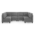 U Shape Modular Sectional Sofa,Diy Combination,Includes Four Single Chair And Two Corner,Grey Chenille Grey Chenille