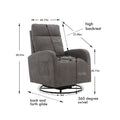 Jiada Upholstered Swivel Glider.Rocking Chair For Nursery In Dark Grey.Modern Style One Left Bag Dark Gray Primary Living Space Foam Linen