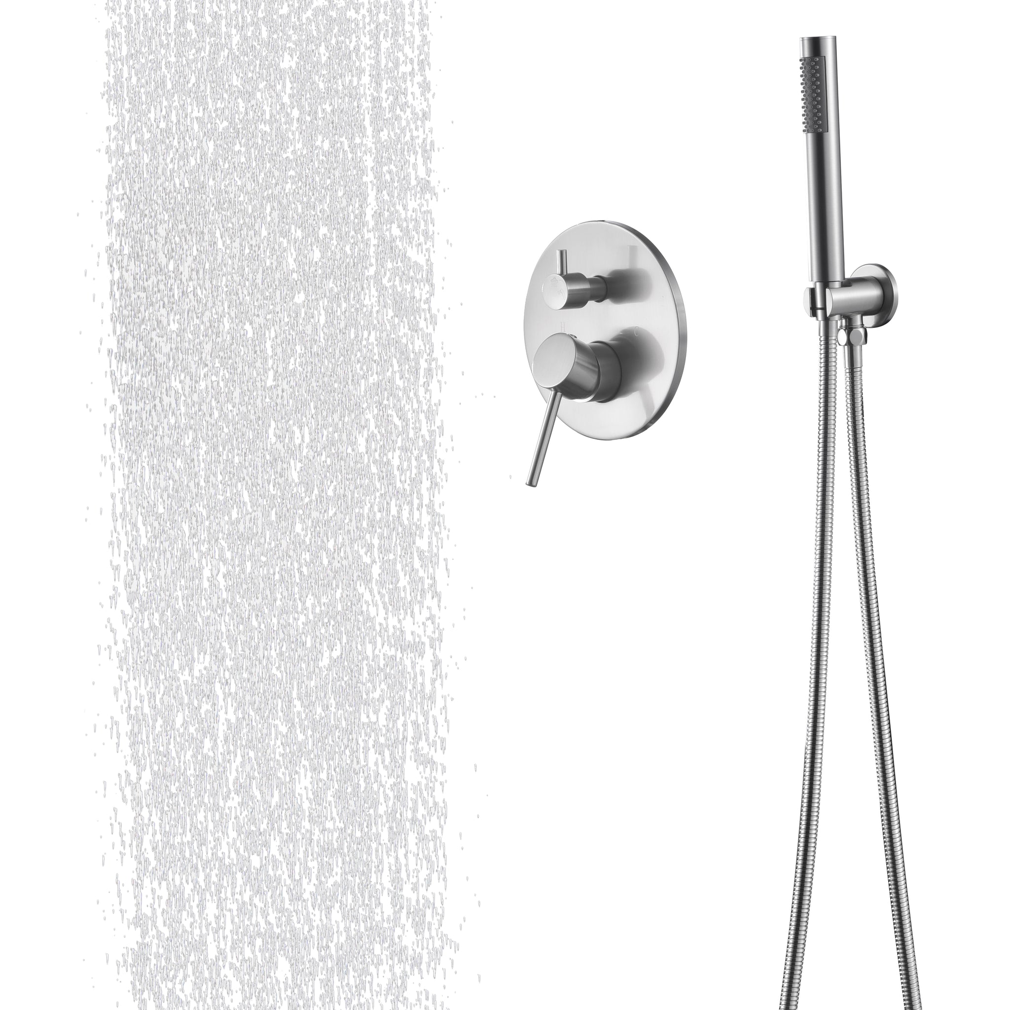 Shower System, Wall Mounted Shower Faucet Set For Bathroom With High Pressure 10" Stainless Steel Rain Shower Head Handheld Shower Set, 2 Way Pressure Balance Shower Valve Kit, Brushed Gold Brushed Nickel Brass