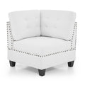 U Shape Modular Sectional Sofa,Diy Combination,Includes Four Single Chair And Two Corner,Ivory Chenille Ivory Chenille