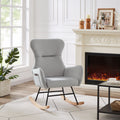 Grey Velvet Rocking Chair Grey Foam Metal