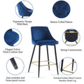 Blue Velvet Swivel Bar Chair Bar Stool And Metal Modern High Bar Furniture Commercial Furniture Blue Kitchen Modern Foam Velvet