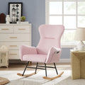 Pink Velvet Rocking Chair Pink Foam Metal