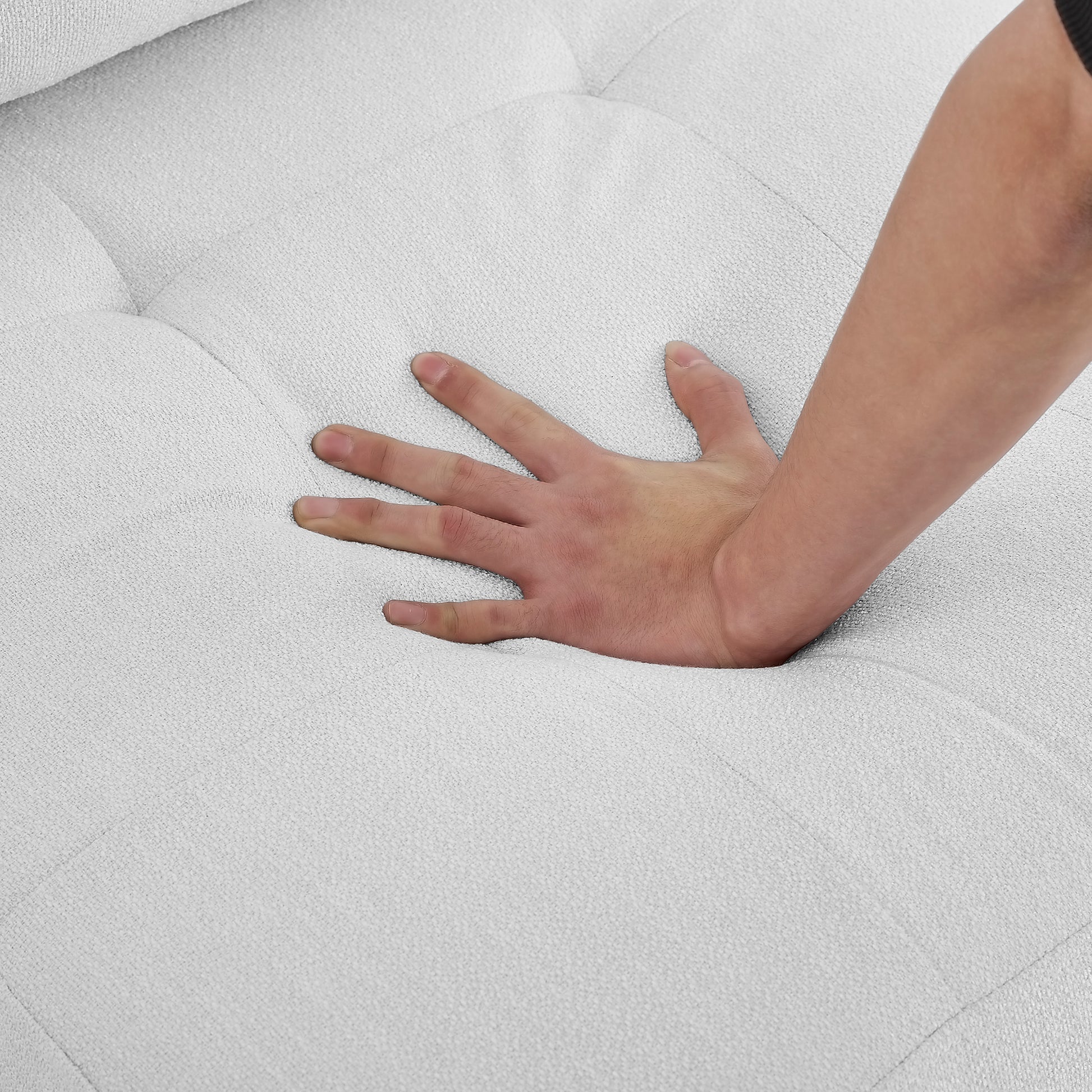 Ottoman For Modular Sectional,Ivory 25.5"X31.5"X19" Ivory Foam