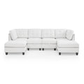 U Shape Modular Sectional Sofa,Diy Combination,Includes Two Single Chair ,Two Corner And Two Ottoman,Ivory Chenille Ivory Chenille