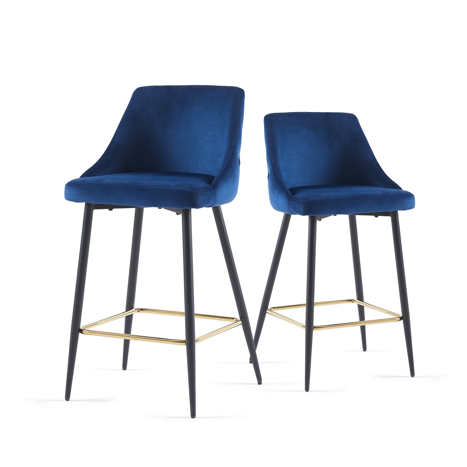 Blue Velvet Swivel Bar Chair Bar Stool And Metal Modern High Bar Furniture Commercial Furniture Blue Kitchen Modern Foam Velvet