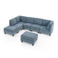 L Shape Modular Sectional Sofa,Diy Combination,Includes Three Single Chair ,Two Corner And Two Ottoman,Navy Blue Navy Blue Foam Chenille