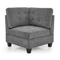 U Shape Modular Sectional Sofa,Diy Combination,Includes Four Single Chair And Two Corner,Grey Chenille Grey Chenille