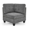 L Shape Modular Sectional Sofa,Diy Combination,Includes Three Single Chair And Three Corner ,Grey Chenille Grey Foam Chenille