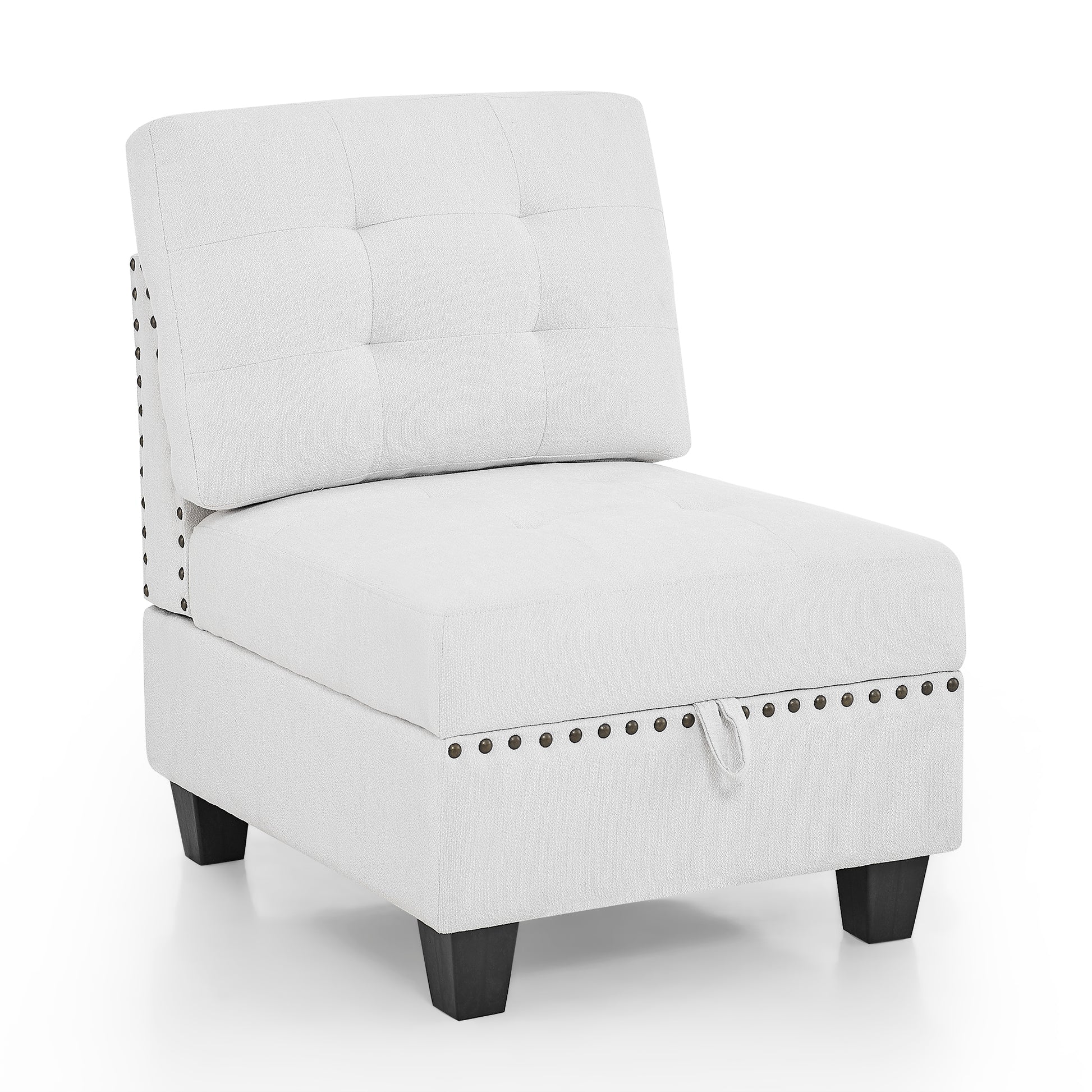 Single Chair For Modular Sectional,Iovry 26.5"X31.5"X36" Ivory Foam