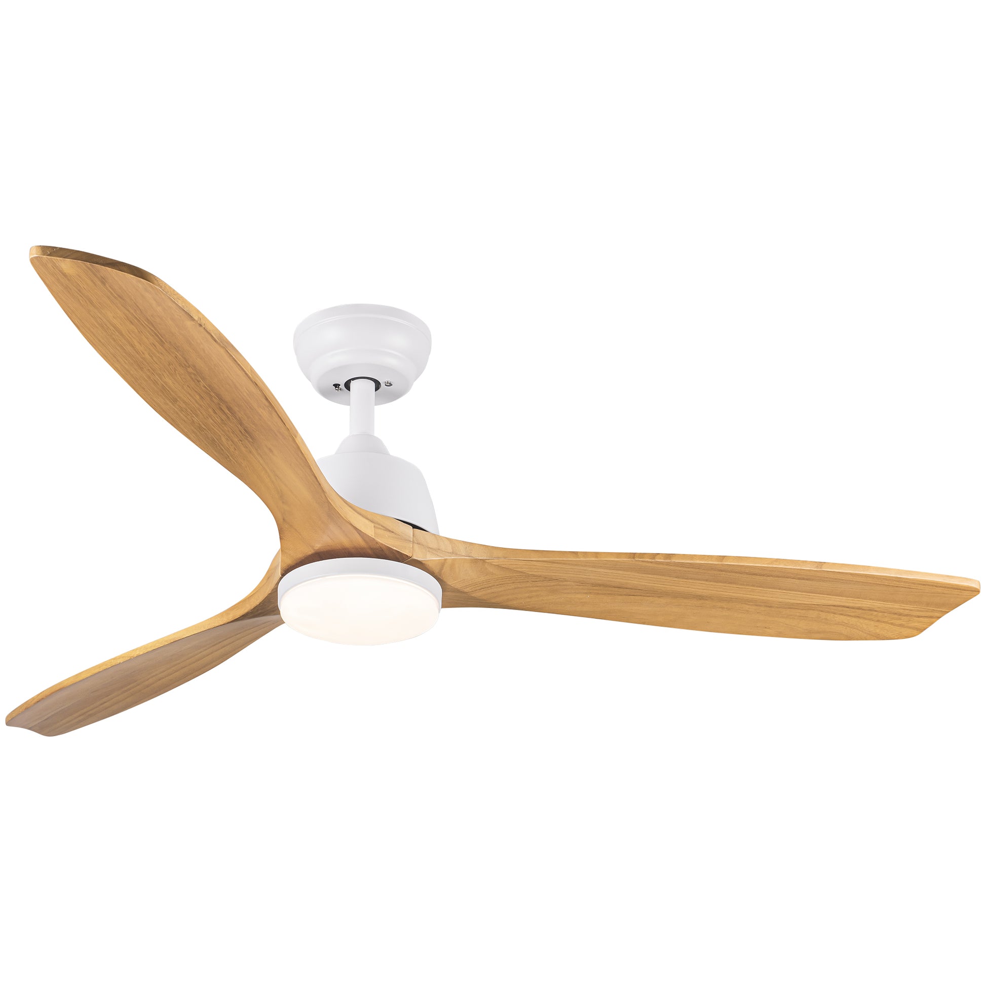 Yuhao 52 In.Intergrated Led Ceiling Fan Lighting With Remote Control Beige Yellow Solid Wood