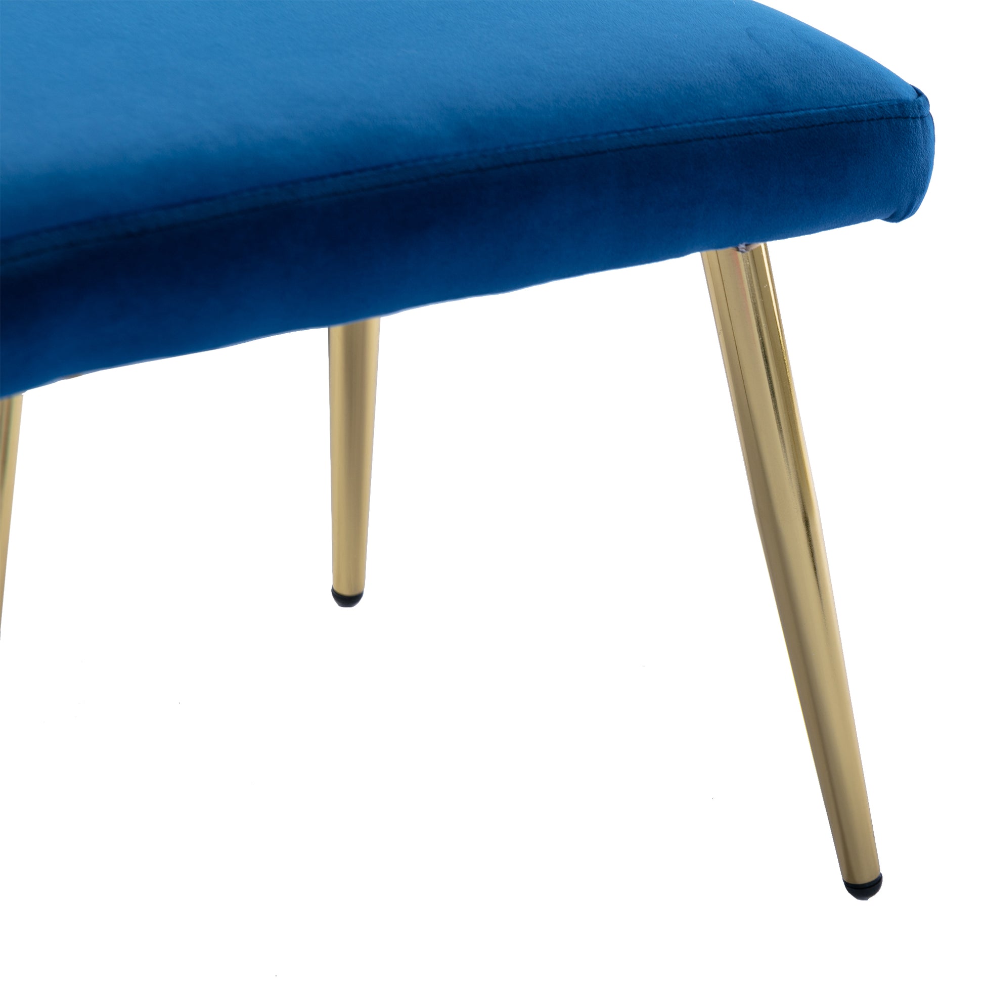 Coolmore Velvet Accent Chair With Adjustable Armrests And Backrest, Button Tufted Lounge Chair, Single Recliner Armchair With Ottoman Navy Metal