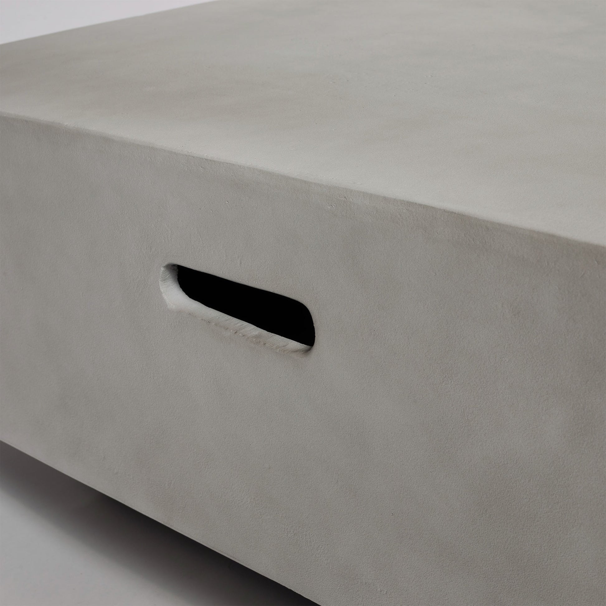 60Inch Concrete Fire Pit Table Light Gray Concrete