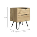 Light Oak 2 Drawer Rectangle Nightstand Light Oak Particle Board