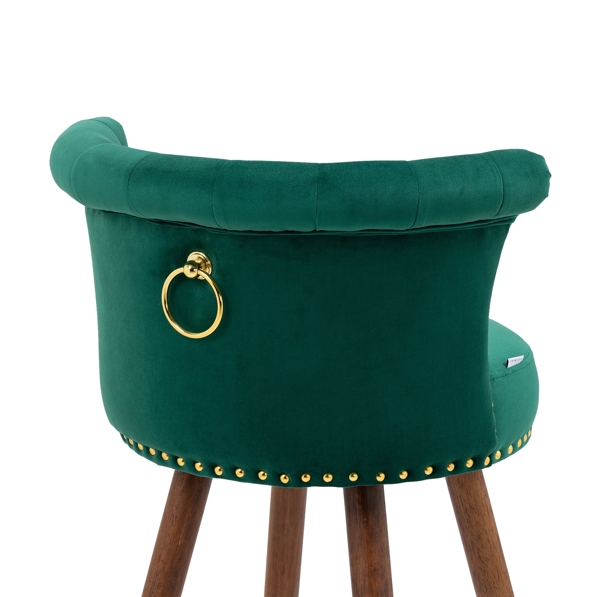 Coolmore Swivel Bar Stools With Backrest Footrest With A Fixed Height Of 360 Degrees Emerald Solid Wood