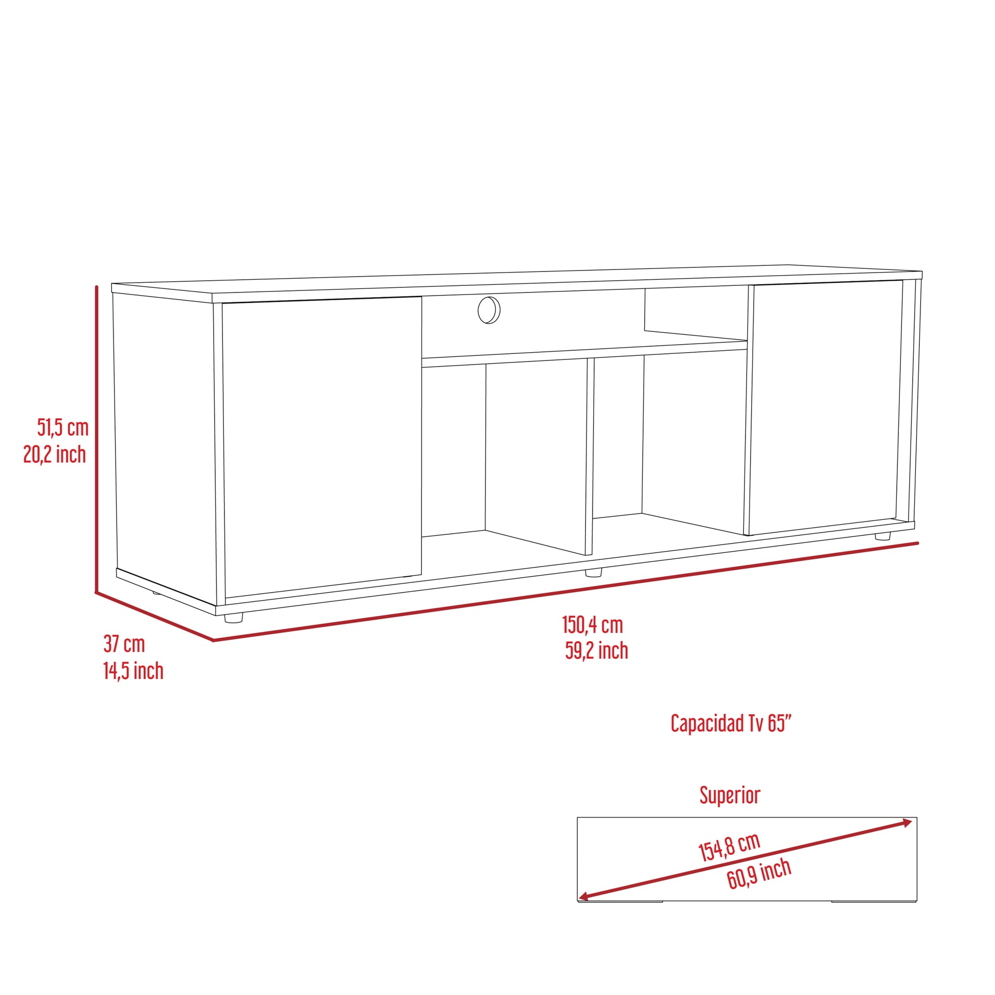 Falmouth Rectangle 3 Shelf Tv Stand Black Wengue Black 60 69 Inches Particle Board