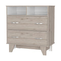 Aaron 2 Drawer 2 Shelf Dresser Light Gray Light Gray Particle Board