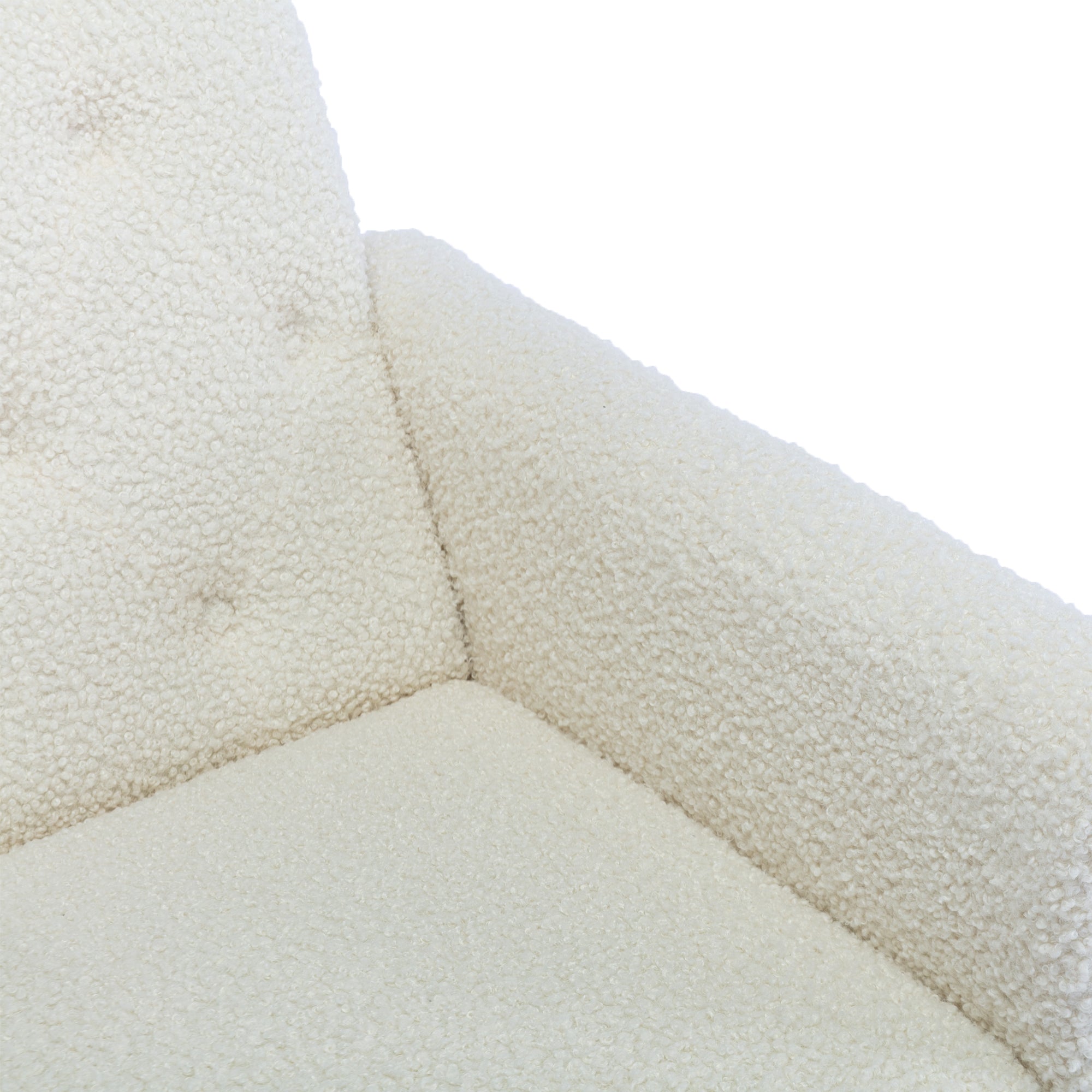 COOLMORE Velvet Accent Chair with Adjustable Armrests white teddy-metal