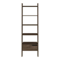 Haven 1 Drawer 4 Shelf Ladder Bookcase Dark Walnut Brown Particle Board