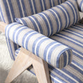 Accent Chair, Kd Rubber Wood Legs With Black Finish. Fabric Cover The Seat. With A Cushion.Blue Stripe Blue And White Stripes Foam Solid Wood