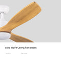 Yuhao 52 In.Intergrated Led Ceiling Fan Lighting With Remote Control Beige Yellow Solid Wood