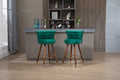 Coolmore Swivel Bar Stools With Backrest Footrest With A Fixed Height Of 360 Degrees Emerald Solid Wood