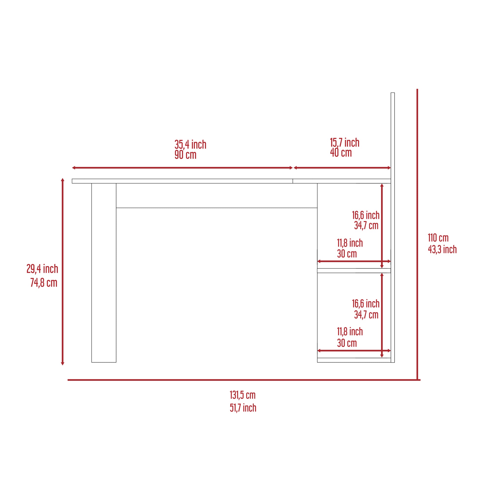 Fairfield 4 Shelf L Shaped Computer Desk Black Wengue Black Writting Desk Office Freestanding L Shape Bookcase Desk Particle Board