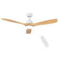 Yuhao 52 In.Intergrated Led Ceiling Fan Lighting With Remote Control Beige Yellow Solid Wood