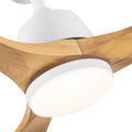 Yuhao 52 In.Intergrated Led Ceiling Fan Lighting With Remote Control Beige Yellow Solid Wood