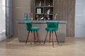 Coolmore Swivel Bar Stools With Backrest Footrest With A Fixed Height Of 360 Degrees Emerald Solid Wood