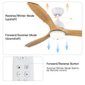 Yuhao 52 In.Intergrated Led Ceiling Fan Lighting With Remote Control Beige Yellow Solid Wood