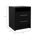 Rowley 2 Drawer 1 Shelf Rectangle Nightstand Black Wengue Black Particle Board