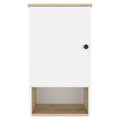 Light Oak And White 1 Shelf Medicine Cabinet White Particle Board