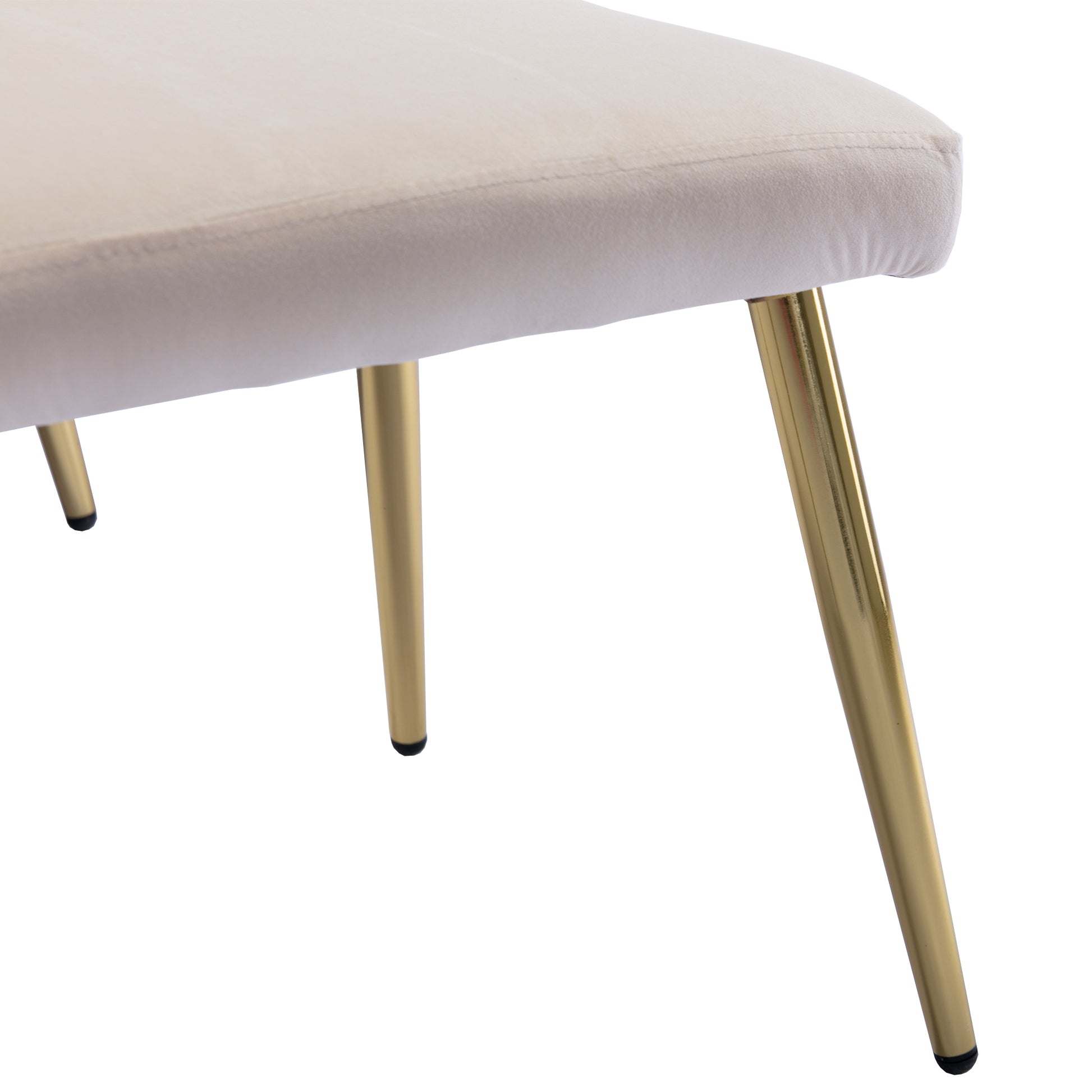 Coolmore Velvet Accent Chair With Adjustable Armrests And Backrest, Button Tufted Lounge Chair, Single Recliner Armchair With Ottoman Beige Metal