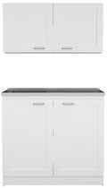 Cambridge 2 Piece Rectangle Cabinet Set White White Particle Board